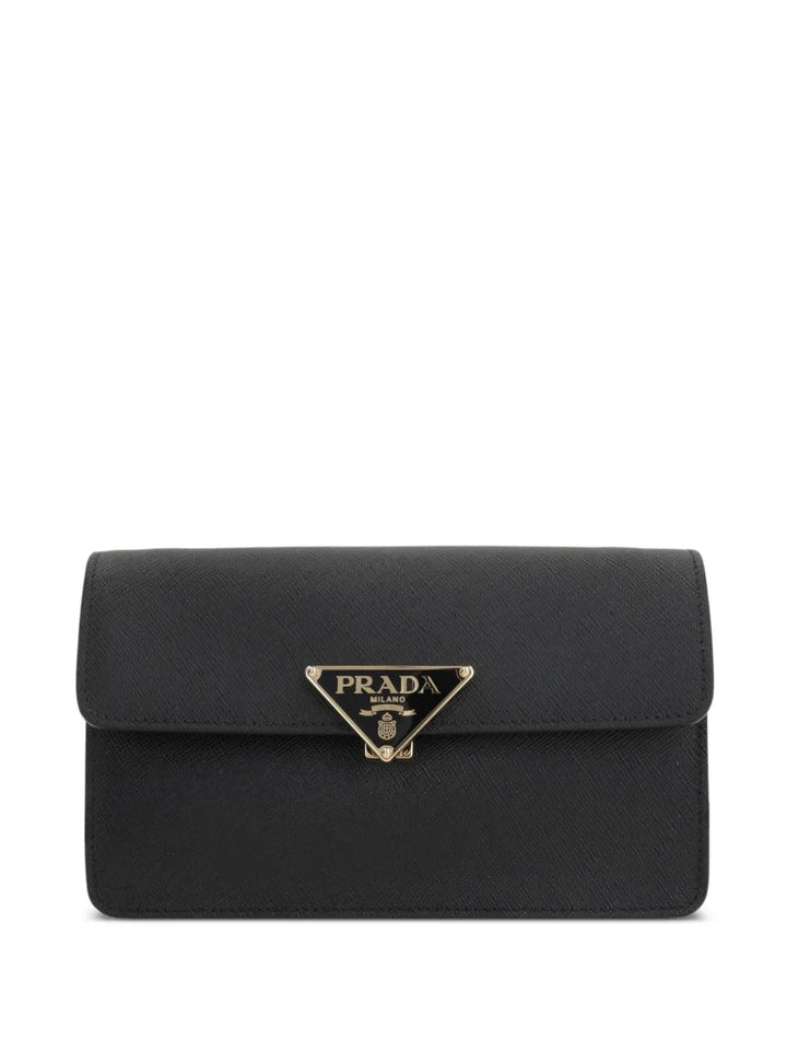 Prada Saffiano Leather Triangle Logo Mini Bag — Same as shown — Size One Size — Front View
