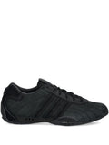 adidas Adiracer Lo Suede Three-Stripe Sneakers — Black — Size US M 4.5 - US W 6 — Front View