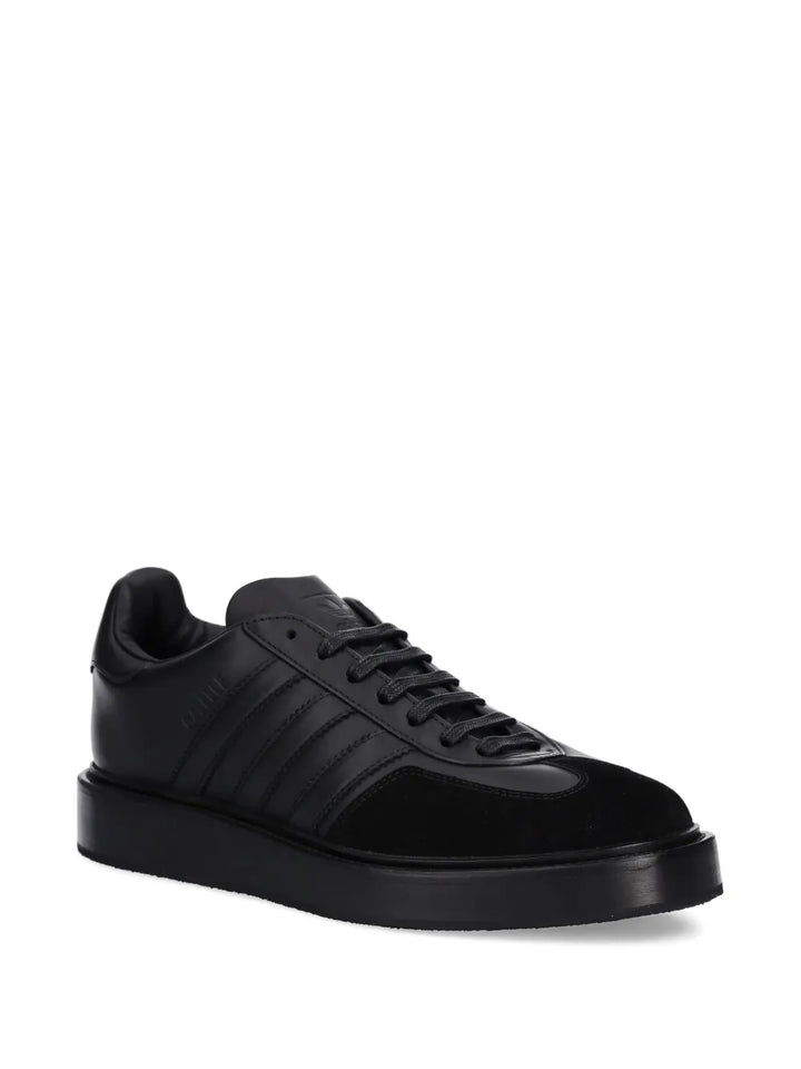 adidas Gazelle Three-Stripes Platform Sneakers — Black — Size US M 8.5 - US W 10 — Detail View