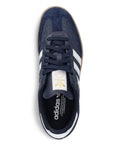 adidas Samba Three-Stripe Sneakers — Navy Blue — Size US M 9 - US W 10.5 — Back View