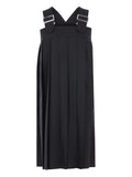 Comme Des Garcons Pleated Buckled Dress — Black — Size XS — Front View