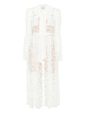Self Portrait Lace Pussy Bow Midi Dress — White — Size XS — Front View