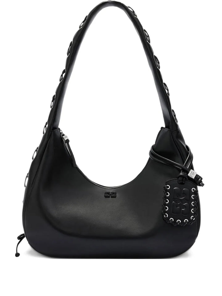 Ganni Hobo Medium Laces Shoulder Bag — Same as shown — Size One Size — Front View