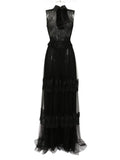 Saiid Kobeisy Lace Sleeveless Dress — Black — Size XS — Front View