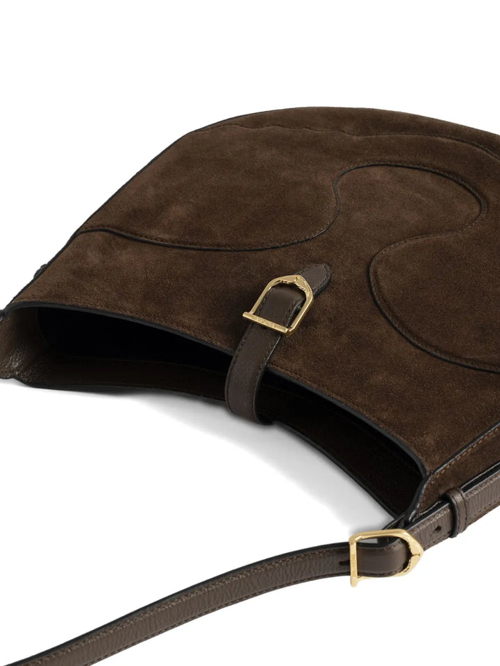 Zadigvoltaire Suede Curved Shoulder Bag — Same as shown — Size One Size — Top View