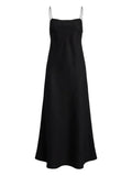 Polo Ralph Lauren Spaghetti Strap Slip Dress — Black/ Red — Size XS — Front View