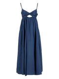 Zimmermann Organic Linen Maxi Dress — Blue/ Navy/ Red — Size XS — Front View