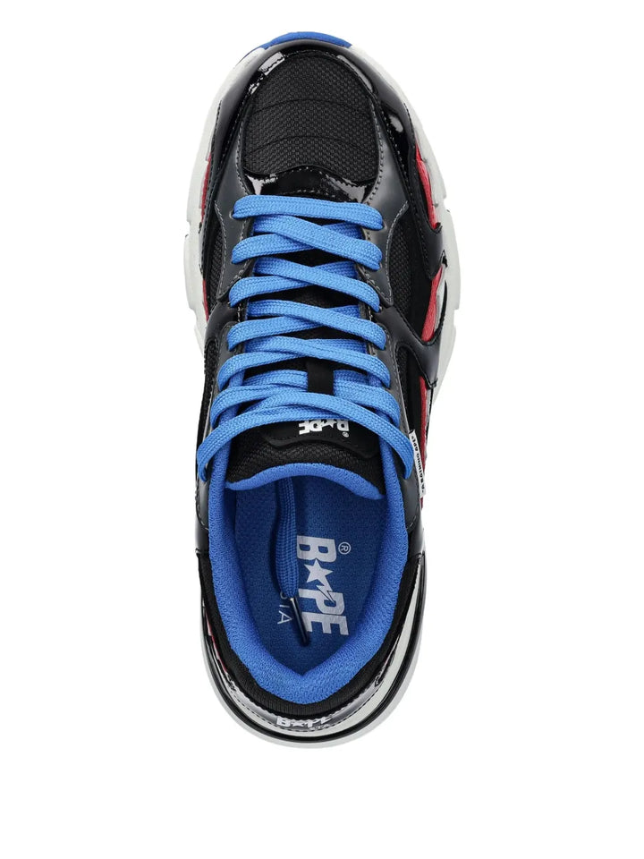 A Bathing Ape?Star Shark-Tooth Sneakers — Black — Size US M 3.5 - US W 5 — Back View