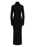Polo Ralph Lauren Roll Neck Long Sleeved Dress — Black — Size XS — Front View