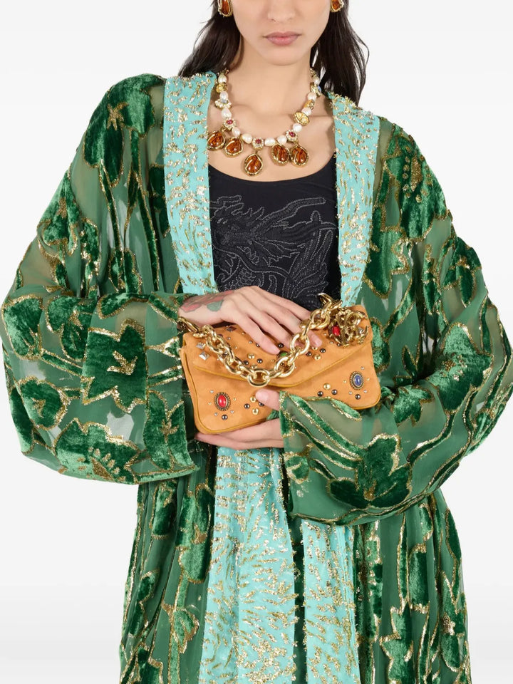 Roberto Cavalli Stone Embellished Shoulder Bag — Same as shown — Size One Size — Side View