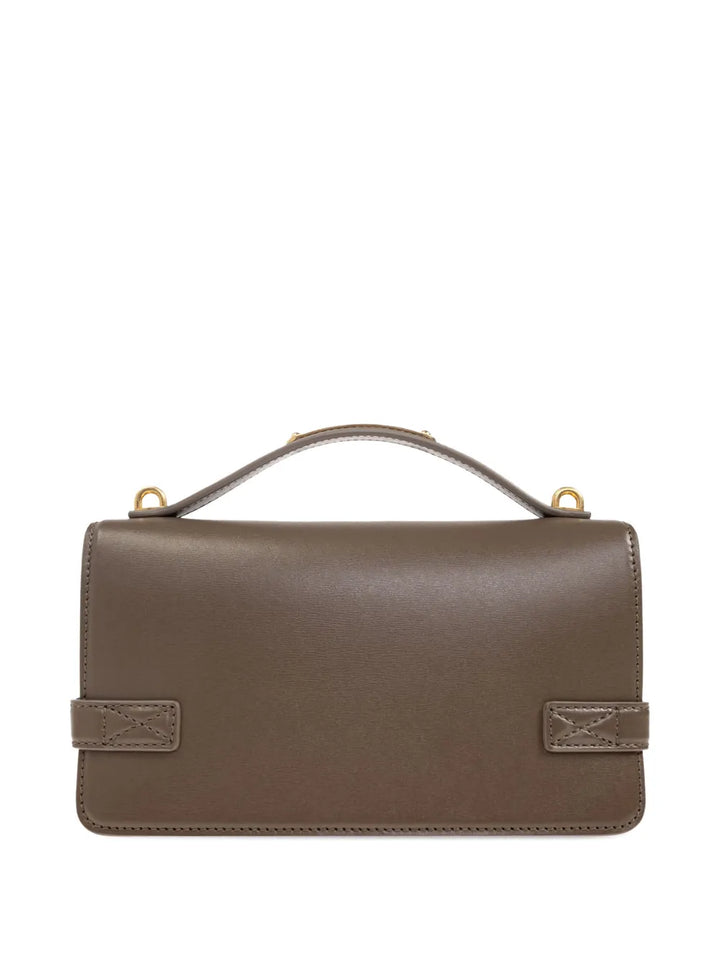 Balmain Logo Plaque Leather Shoulder Bag — Same as shown — Size One Size — Back View