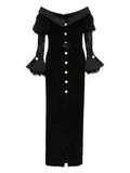 Silk Love Lace Andrea Dress — Black — Size S — Front View