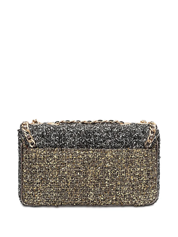 Isla Tweed Metallic Woven Shoulder Bag — Same as shown — Size One Size — Side View