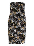 Max Mara Sequin Embellished Floral Print Midi Dress — Black — Size XXS — Front View