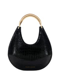 Elisabetta Franchi Medium Crocodile Embossed Shoulder Bag — Same as shown — Size One Size — Front View