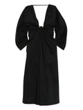 Cult Gaia Elyza Midi Dress — Black/ Red — Size XS — Front View