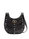 Valentino Garavani Small Hoboho Chevron Quilted Studded Shoulder Bag — Same as shown — Size One Size — Front View