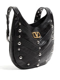 Valentino Garavani Small Hoboho Chevron Quilted Studded Shoulder Bag — Same as shown — Size One Size — Back View