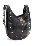 Valentino Garavani Chevron Pattern Stud Embellished Shoulder Bag — Same as shown — Size One Size — Back View