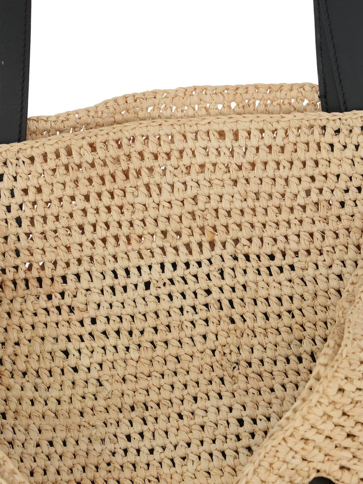 Loewe Medium Punch Hole Raffia Shoulder Bag — Same as shown — Size One Size — Top View