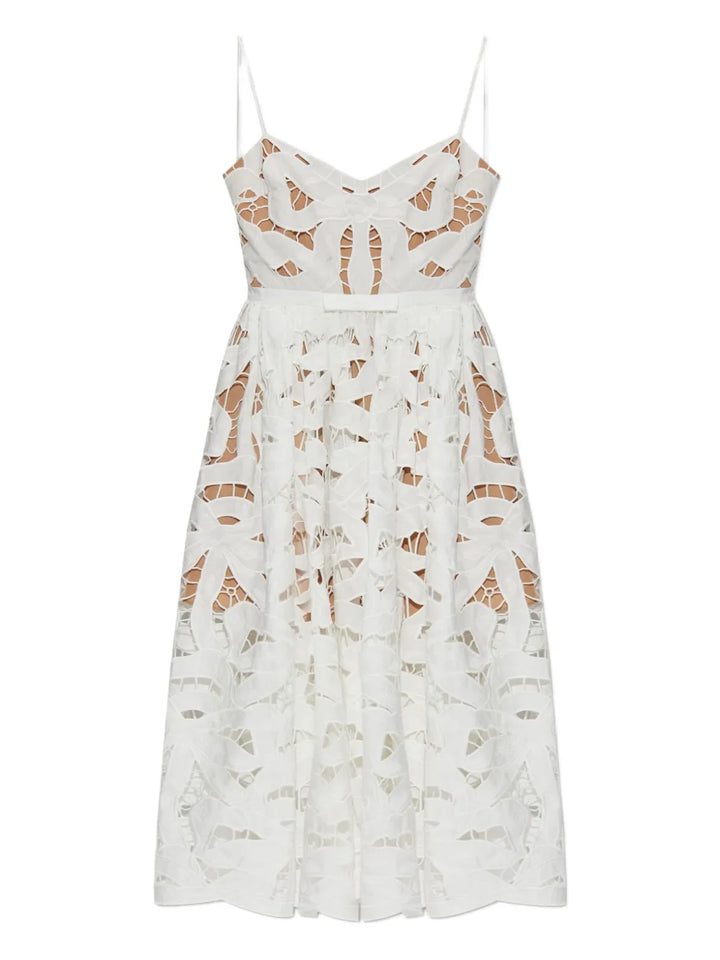 Self Portrait Bow Detail Dress — White — Size XS — Front View