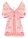 Farm Rio River Ride Mini Dress — Red — Size S — Front View