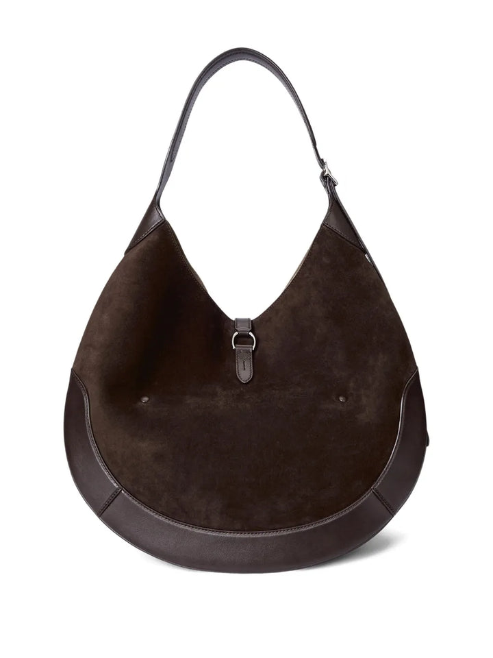 Polo Ralph Lauren Large Polo Id Suede Shoulder Bag — Same as shown — Size One Size — Side View