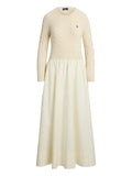 Polo Ralph Lauren Cable Knit Flared Dress — Red/ Cream — Size XS — Front View