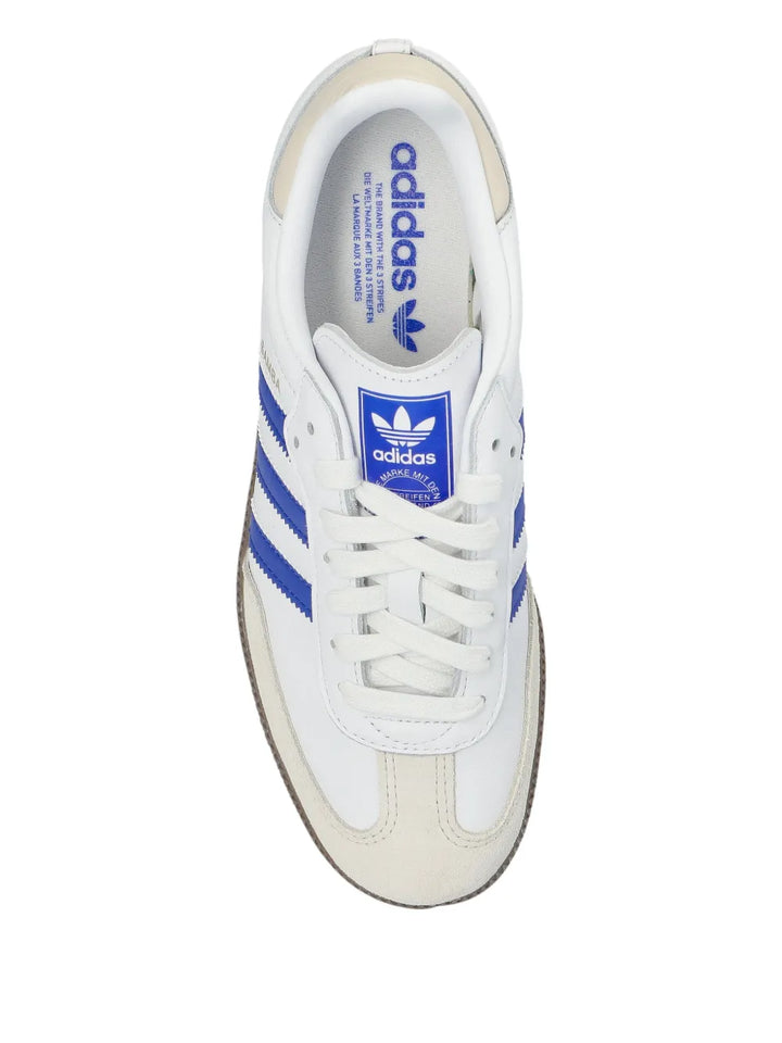 adidas Samba 3-Stripes Sneakers — White — Size US M 9.5 - US W 11 — Top View