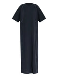 Balenciaga Short Sleeve Maxi Dress — Black — Size XS — Front View