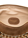 Twinset Liliane Chain Embellished Suede Shoulder Bag — Same as shown — Size One Size — Top View