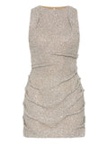 Rachel Gilbert Charlotte Sequin Embellished Mini Dress — Silver — Size XS — Front View