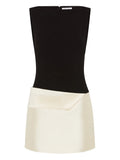 Rachel Gilbert Rikki Two Tone Mini Dress — Black — Size S — Front View