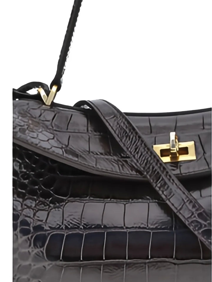 Balenciaga Medium Crocodile Effect Shoulder Bag — Same as shown — Size One Size — Detail View