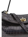 Balenciaga Medium Crocodile Effect Shoulder Bag — Same as shown — Size One Size — Detail View