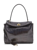 Balenciaga Medium Crocodile Effect Shoulder Bag — Same as shown — Size One Size — Front View