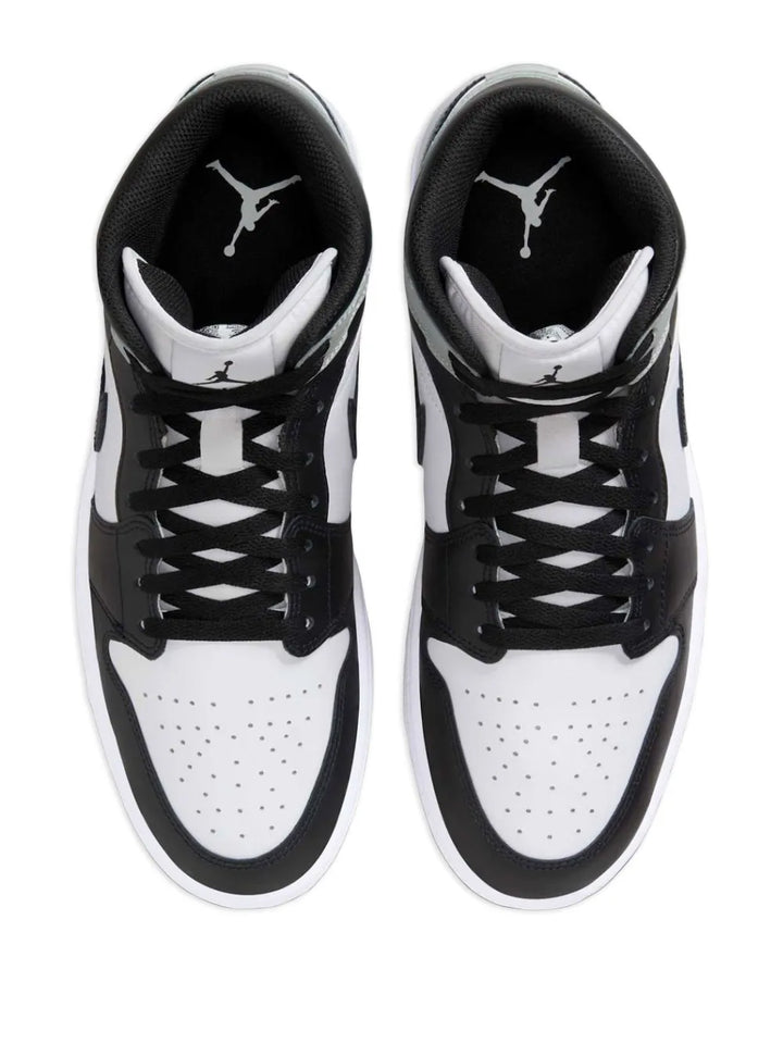 Air Jordan 1 Mid Barons - White/Light Smoke Grey/Black Sneakers — White/Black/Grey — Size US M 9.5 - US W 11 — Side View