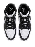 Air Jordan 1 Mid Barons - White/Light Smoke Grey/Black Sneakers — White/Black/Grey — Size US M 9.5 - US W 11 — Side View