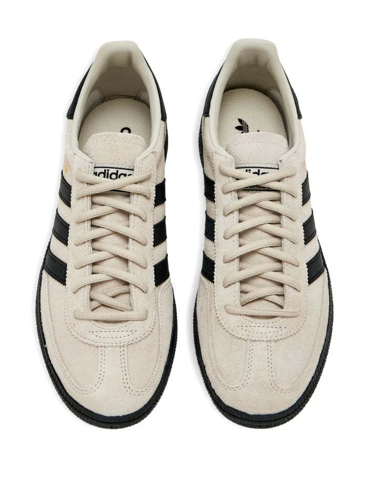 adidas Leather Three-Stripes Low-Top Sneakers — Beige — Size US M 10 - US W 11.5 — Side View