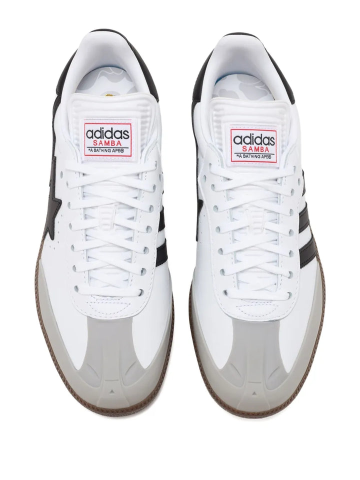 adidas X Bape Samba Sneakers — White — Size US M 8 - US W 9.5 — Side View