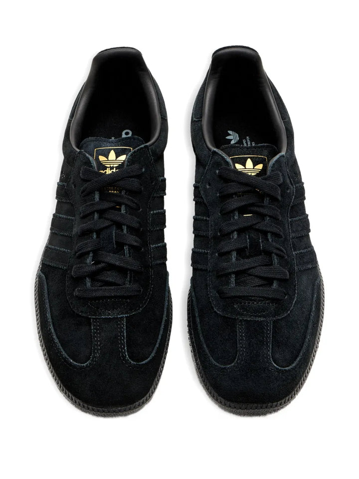 adidas Samba Suede-Leather Sneakers — Black — Size US M 7 - US W 8.5 — Back View