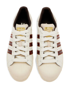 adidas Superstar Sneakers — Beige/White/Brown — Size US M 9.5 - US W 11 — Back View