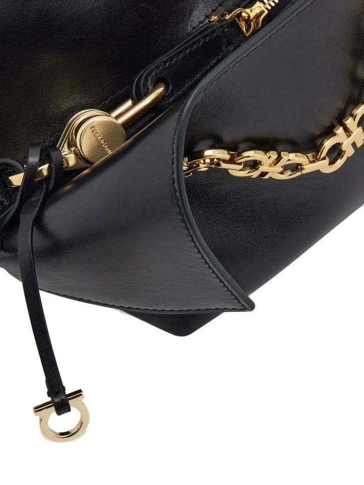 Ferragamo Folded Chain Link Shoulder Bag — Same as shown — Size One Size — Top View
