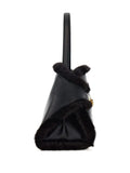 Ferragamo Medium Hug Soft Fur Trimmed Shoulder Bag — Same as shown — Size One Size — Back View