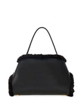 Ferragamo Medium Hug Soft Fur Trimmed Shoulder Bag — Same as shown — Size One Size — Side View