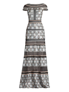 Tadashi Shoji Jovie Dress — Silver — Size XS — Front View
