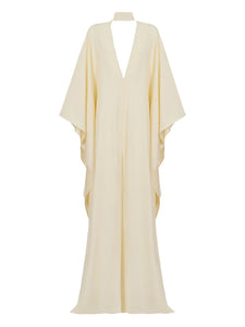 Taller Marmo Ooo V Neck Wide Sleeve Maxi Dress — White — Size XS — Front View