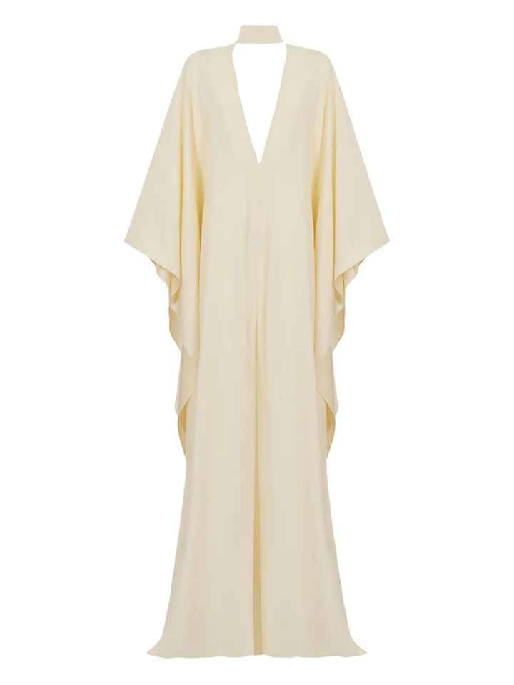 Taller Marmo Ooo V Neck Wide Sleeve Maxi Dress — White — Size XS — Front View