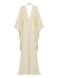 Taller Marmo Ooo V Neck Wide Sleeve Maxi Dress — White — Size XS — Front View