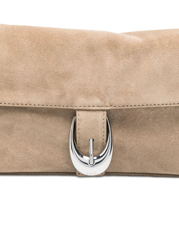 Staud Harlow Buckled Suede Shoulder Bag — Same as shown — Size One Size — Top View